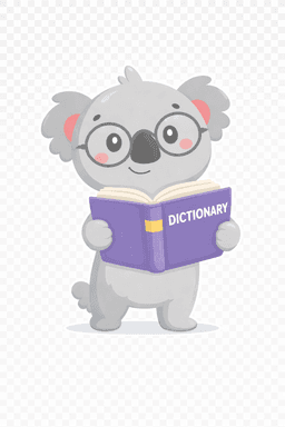 Koala using a German dictionary