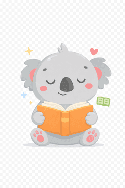 Koala reading a German book